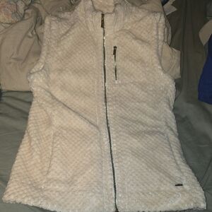 Calvin Klein Cream Sherpa Zip Vest with Zip Pocket